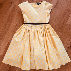 Lands End size 10 Yellow Polka Dot dress